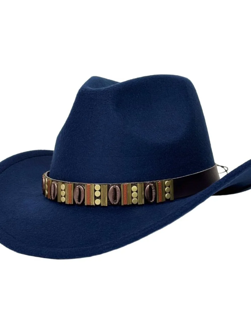 Navy Blue Western Cowboy Hat Wide Brim Ranch Rodeo Cowgirl Festival Boho Hat